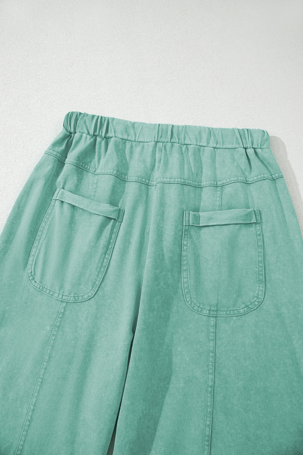 Black Mineral Wash Exposed Seam Wide Leg Cargo Pants