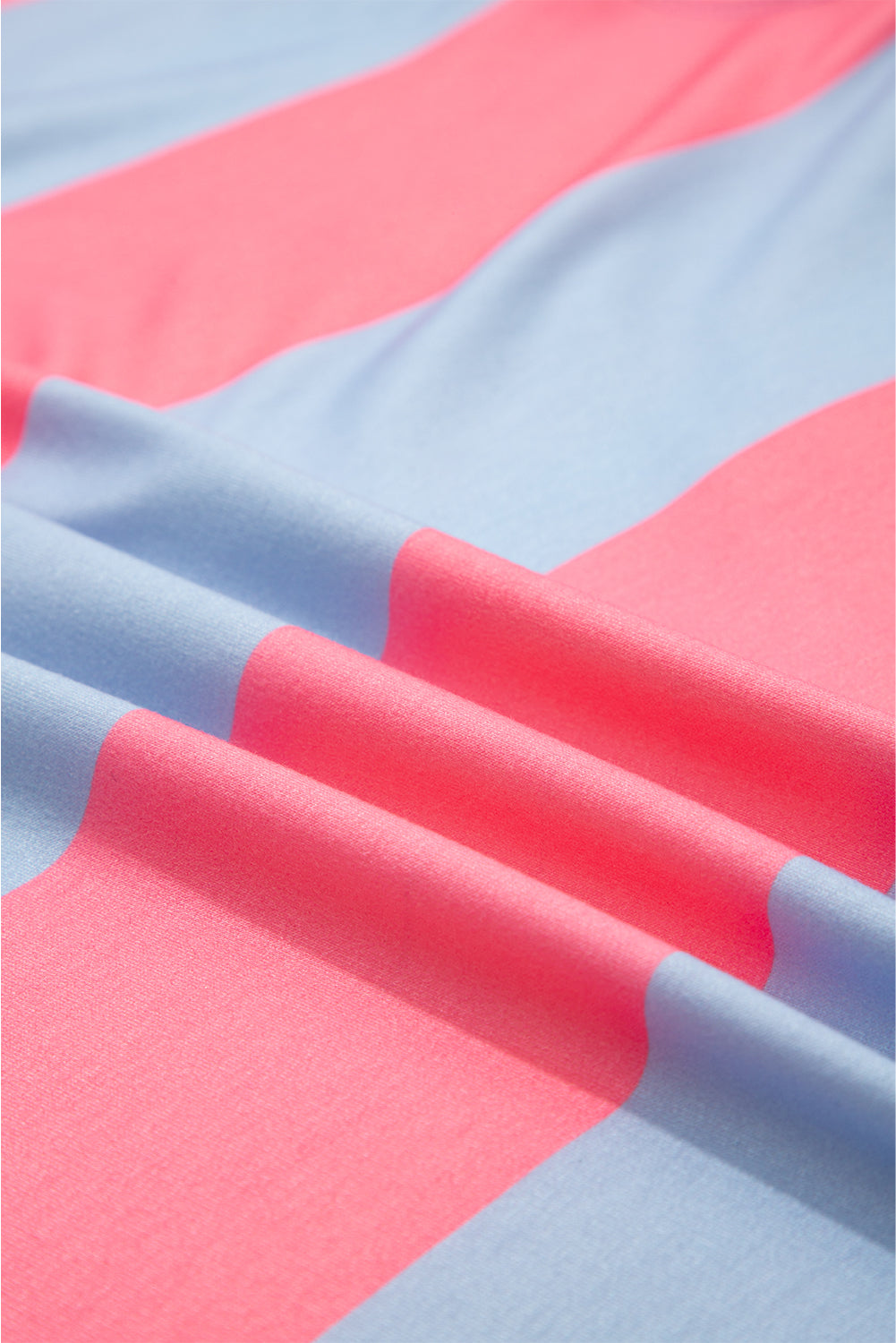 Blue Stripe Colorblock Patchwork Zip-up Plus Size Pullover